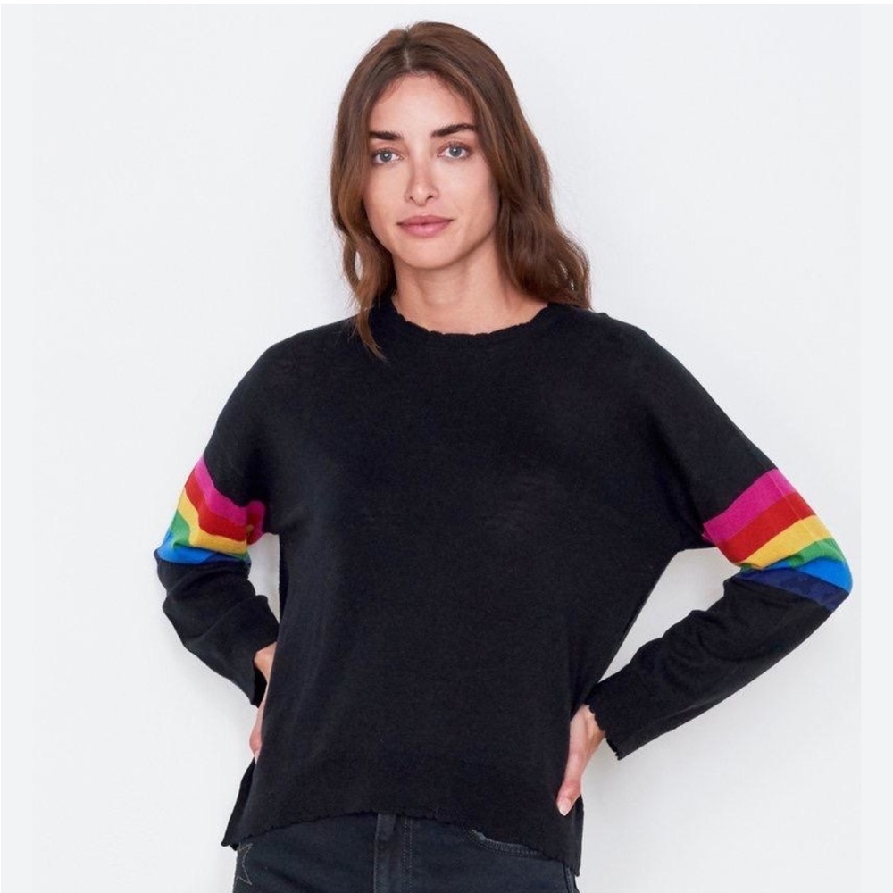 Sundry Rainbow Striped Sweater Wool Cashmere Blend, Small